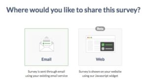 image of how you can share your survey in YesInsights