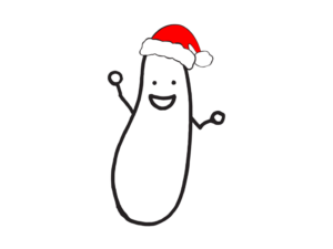 image of the Design Pickle pickle logo with a Santa hat - a fun way to improve your business Facebook page