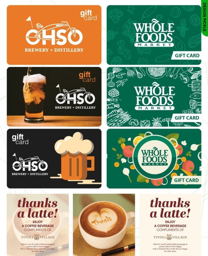 gift card graphic design inspiration