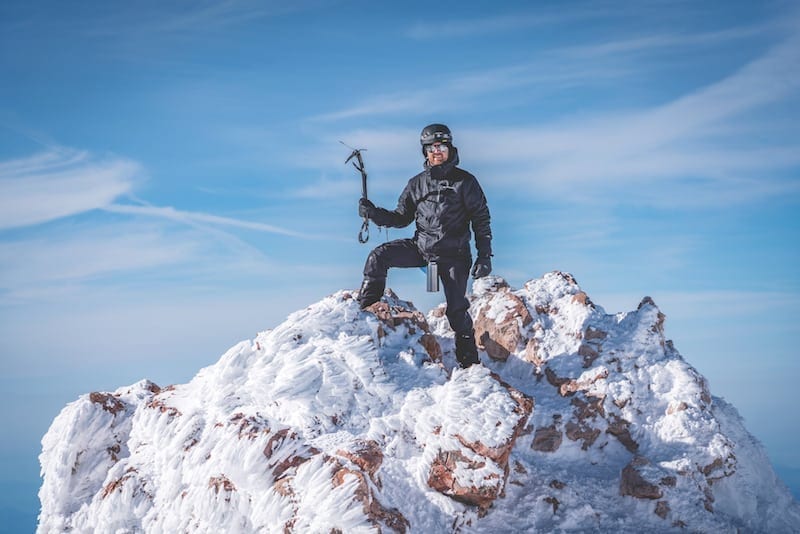 image of Russ Perry summited on the peak of Mt. Shasta!