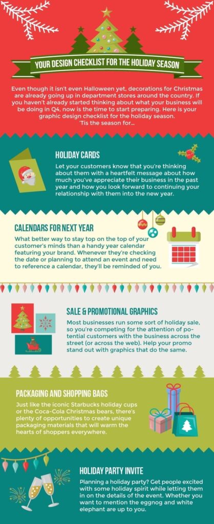Holiday design checklist infographic design to help with inspiration for your next infographic