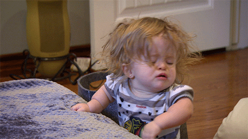 gif of a toddler stressing out for the holidays