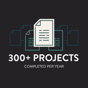 a graphic showing how many design projects MyFreezEasy got done in a year