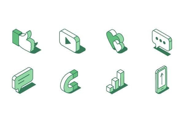 isometric icons and logos