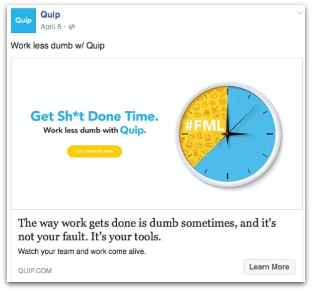 Quip Facebook ad 