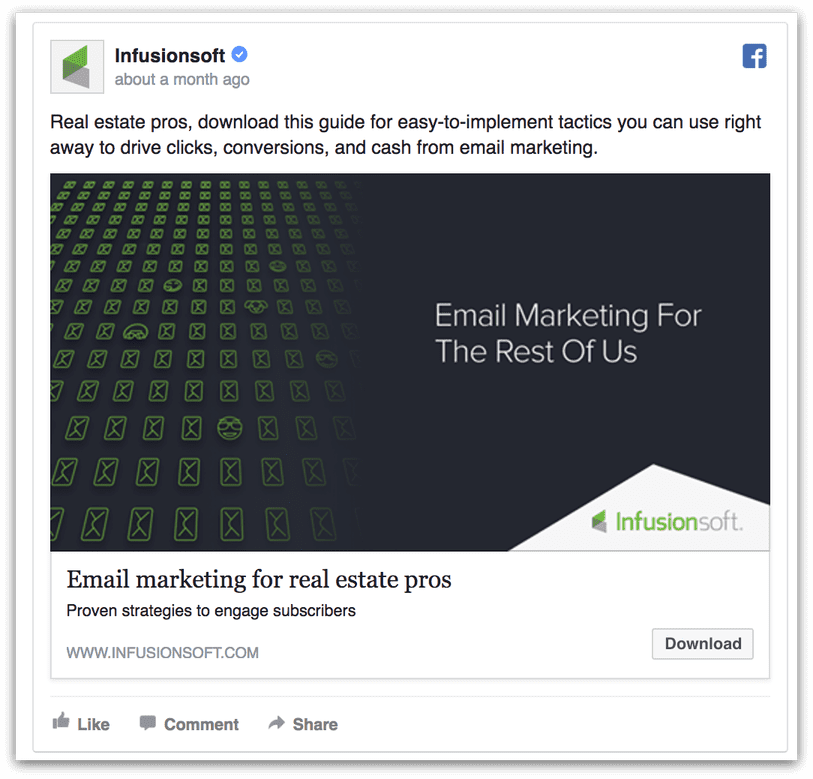 Infusionsoft Facebook ad