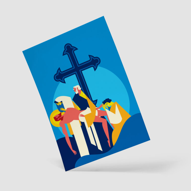 Custom illustration of Jesus at the cross